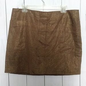 Gap gold shimmering front pockets mini skirt 12